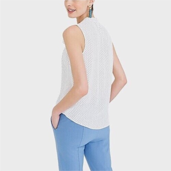 J. Crew Factory Polka Dot Drapey Tie Neck Top Sz XL - Picture 3 of 11